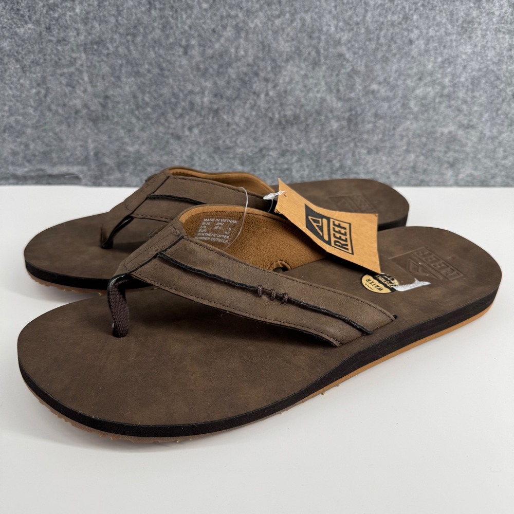 New Reef Comfort Sandals Mens Size 9 Espresso Brown Water Friendly Flip Flops